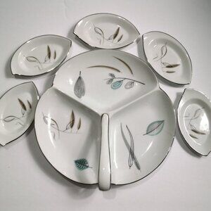 5  NORITAKE JAPAN Bone China Retired Pattern 1358 circa 1955 Butter Pat Plates